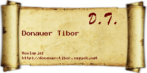 Donauer Tibor névjegykártya
